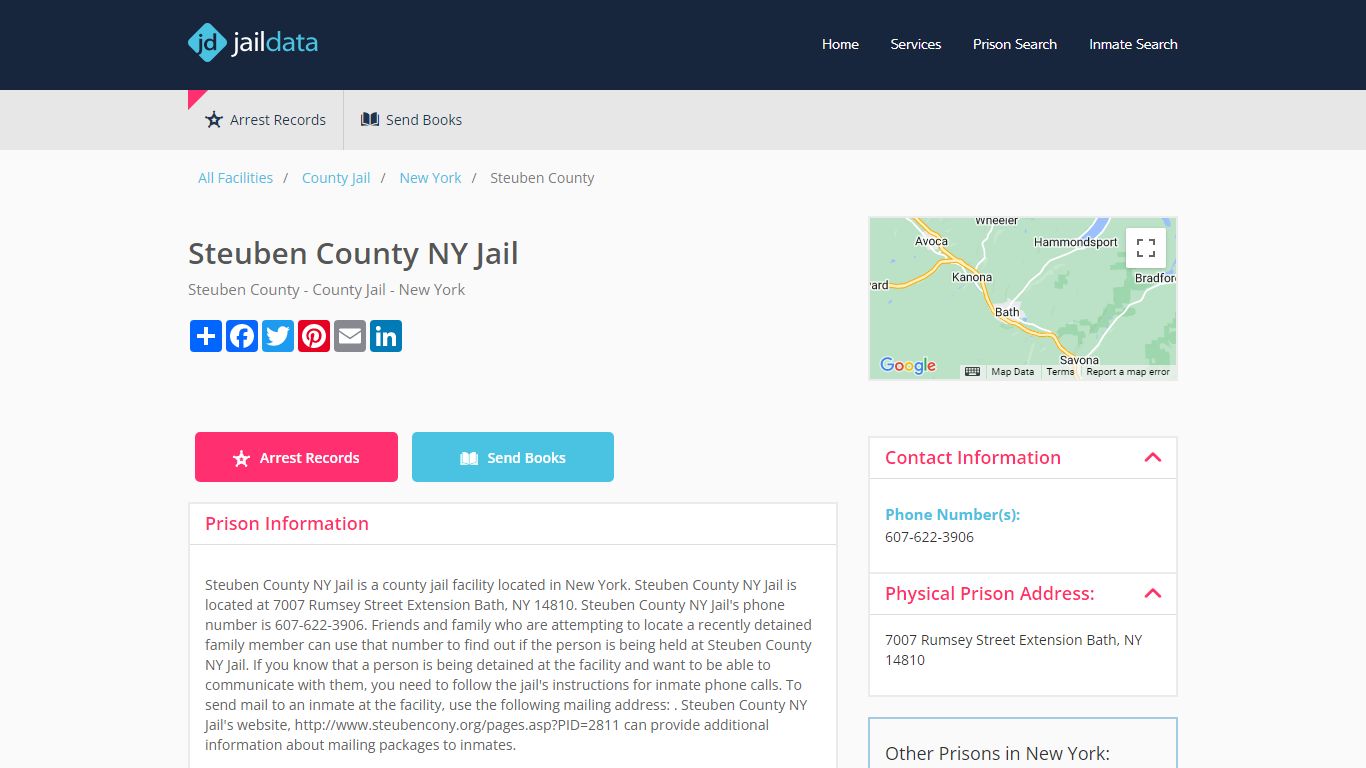 Steuben County NY Jail Inmate Search and Prisoner Info - Bath, NY